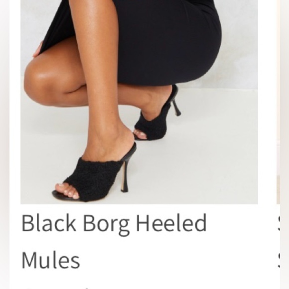 Black Borg Heeled
Mules
Size 5 1/2
3” Tall
PLT, brand new in box